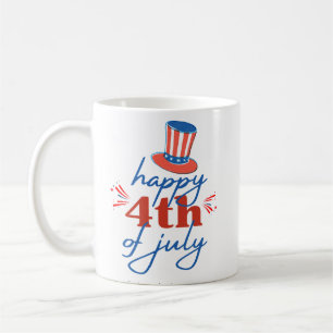Caneca de Café Patriótica Feliz 4 de Julho 
