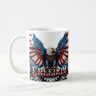 Caneca De Café Patriótico americano Bald Eagle Liberdade de Bande