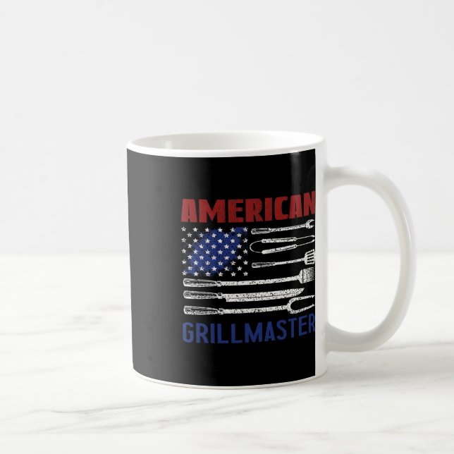 Caneca De Café Patriótico Americano Flag Grill Byrbeque Master (Direita)