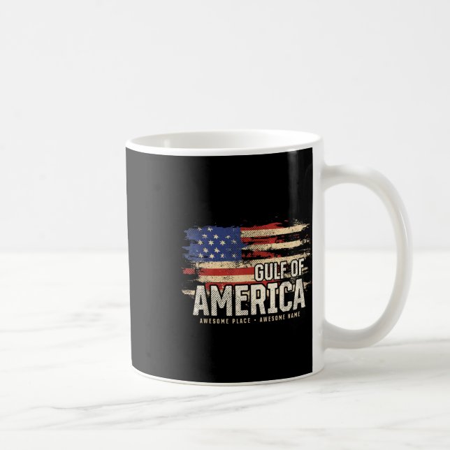 Caneca De Café Patriótico Do Golfo Americano De Grunge (Direita)
