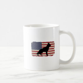 Caneca De Café Patriótico DOG American Flag Vintage