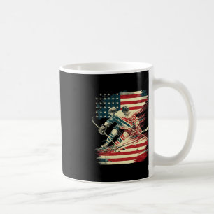 Caneca De Café Patriótico dos EUA do Hockey American Flag