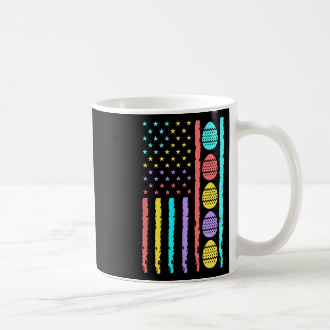 Caneca De Café Patriótico E Felz pascoa de Bandeira Americana (Direita)