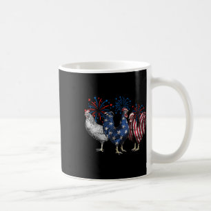 Caneca De Café Patriótico Galinha Americana Bandeira Americana Fu