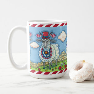 CANECA DE CAFÉ PATRIÓTICO QUARTO DA OVINHA DE JULHO, ARTE FOLK EN