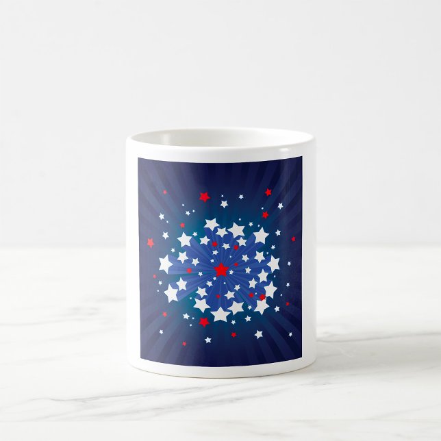 Caneca De Café Patriótico Starburst Red White e Blue EUA (Criador carregado)