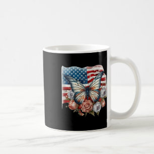 Caneca De Café Patriótico Vermelho Azul Usa Bandeira 4° De
