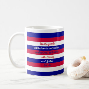 Caneca De Café Patriótico Vermelho Branco e Azul Nós a Mensagem P