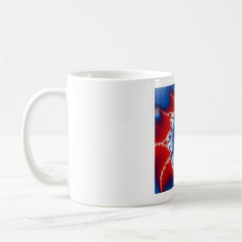 Caneca De Café Patriótico Vermelho Branco e Bandeira Azul America