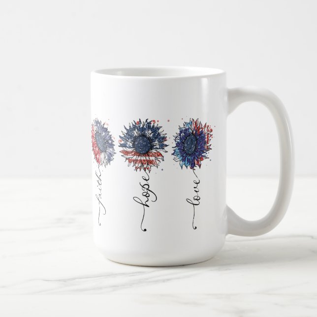 CANECA DE CAFÉ PATRIÓTICOS VERMELHOS AZUIS BRANCOS BRANCOS (Direita)