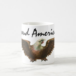 Caneca De Café Patriotismo Vintage Águia Americana Voando