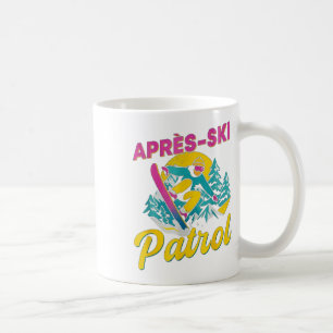Caneca De Café Patrulha de Après-ski Divertida Par Snowboard Retr