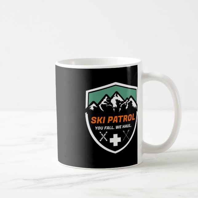 Caneca De Café Patrulha de Esqui Você Cai Nós Levamos Skier Assis (Direita)