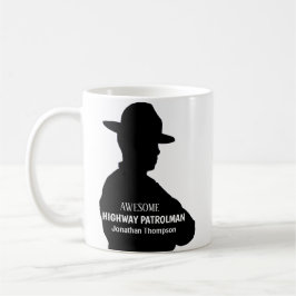 Caneca De Café Patrulheira de autoestrada personalizada Silhouett