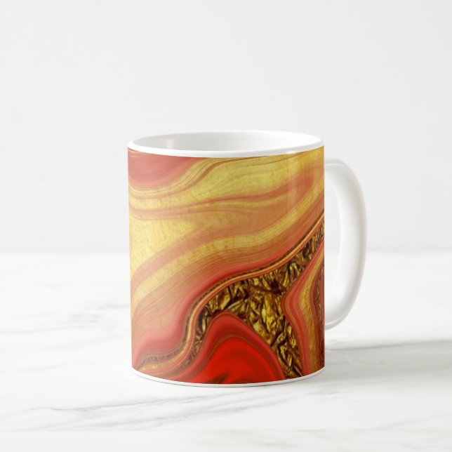 Caneca De Café pattern abstract marbled (Frente Esquerda)