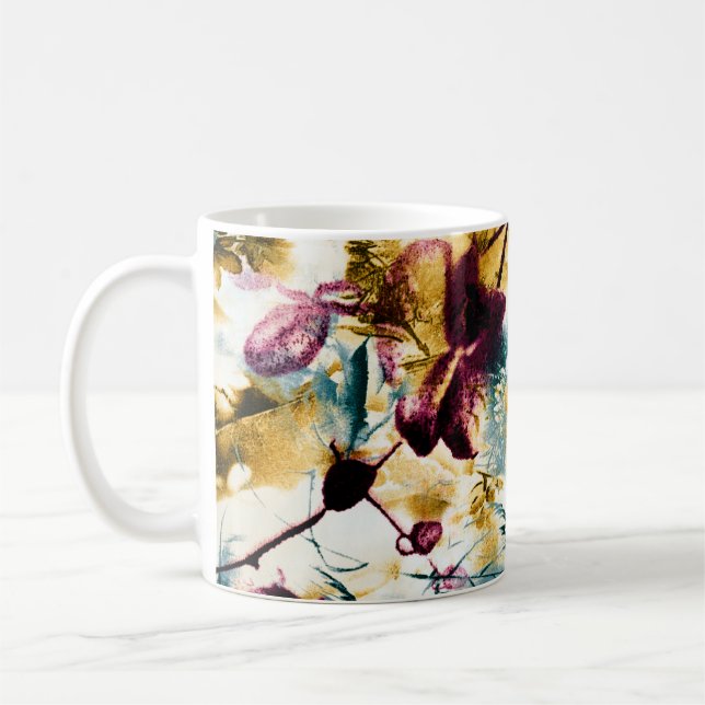 Caneca De Café Patterned batik fabric suitable as backgroundabstr (Esquerda)