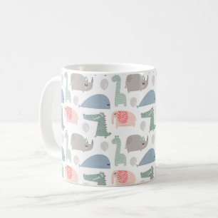 Caneca De Café Patterno De Carroçaria Engraçado Com Rosto Engraça