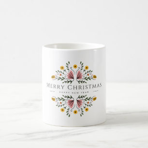 Caneca De Café Pau floral de Natal