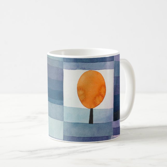 Caneca De Café Paul Klee Precursor do Outono Azul Moderno Abstrat (Frente Esquerda)