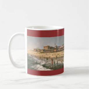 Caneca De Café Paul McGehee do "panorama da cidade oceano - 1915"