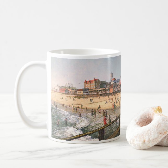 Caneca De Café Paul McGehee "Ocean City Panorama - 1915" Mug (Com Donut)