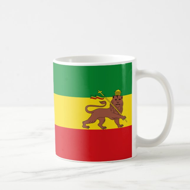 Caneca De Café Paul McGehee "Rasta Lion of Judah Flag" Mug (Direita)