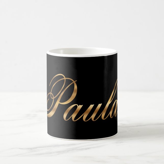 Caneca De Café Paula gold Design Lettering Tasse Kaffeetasse (Centro)