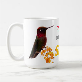 Caneca De Café PAUSE. BREATHE. SHINE. Hummingbird Purple Flowers