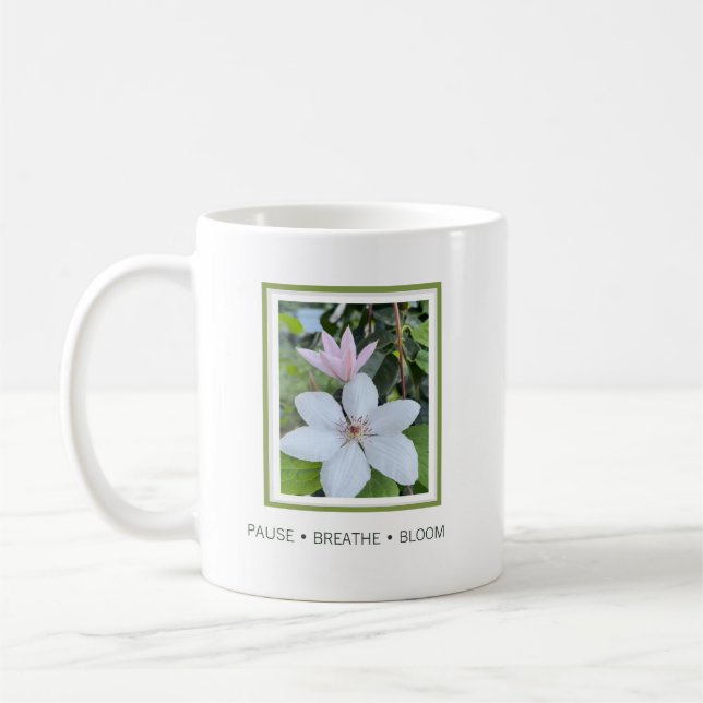 Caneca De Café Pause Respirar Florescer Floral  (Esquerda)