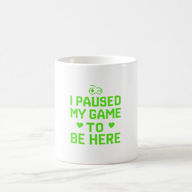 Caneca De Café Pausei Meu Jogo Arte Neon Pixel (Centro)