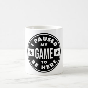 Caneca De Café pausei meu jogo para estar aqui