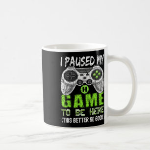 Caneca De Café Pausei Meu Jogo Para Estar Aqui Na Camisa Gamer Gi