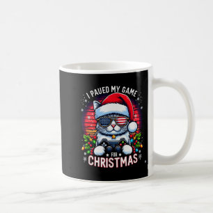Caneca De Café Pauso meu jogo para o Natal Gato Legal com a bande