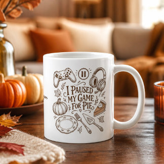 Caneca De Café Pauso Meu Jogo por Torta de Abóbora Nome Personali