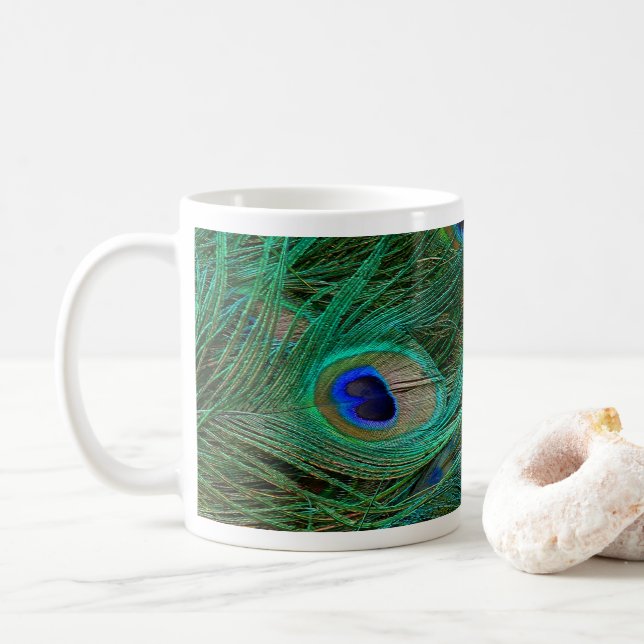 Caneca De Café Pavão Azul (Com Donut)