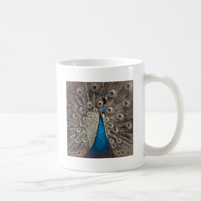 Caneca De Café Pavão Azul Antigo (Direita)