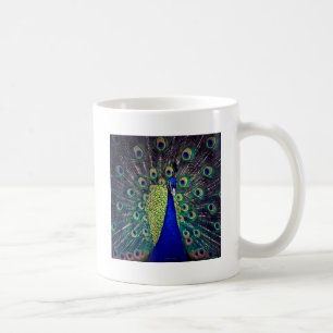 Caneca De Café Pavão Azul Cobalto