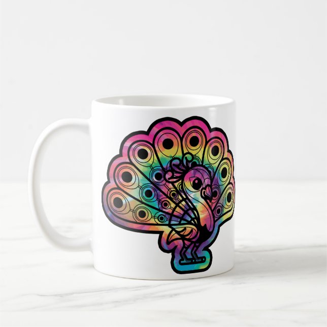 Caneca De Café Pavão Tie Dye (Esquerda)