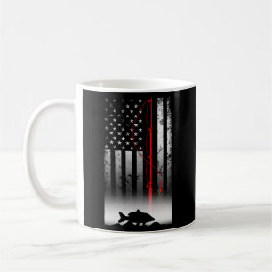 Caneca De Café Pavilhão Americano De Pesca Para Pescador Patrióti