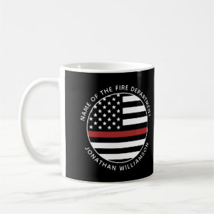 Caneca De Café Pavilhão Personalizado do Bombeiro Thin Red Line U