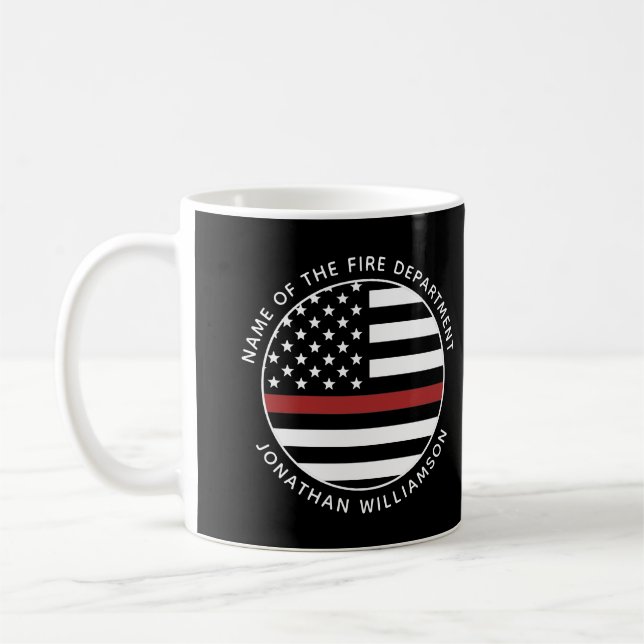 Caneca De Café Pavilhão Personalizado do Bombeiro Thin Red Line U (Esquerda)