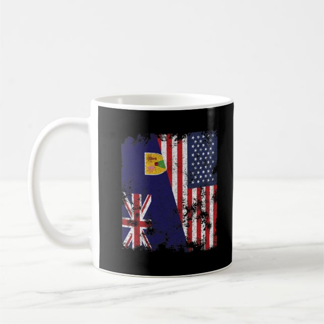 Caneca De Café Pavilhão Turcas e Caicos Estados Unidos (Esquerda)