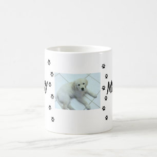 Caneca De Café Paw imprime com foto e nome de Pet