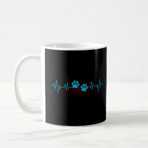 Caneca De Café Paw Print Hebeat Ekg Veterinária