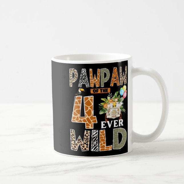 Caneca De Café Pawpaw Of The Four Ever Wild Safari 4th Birthday B (Direita)