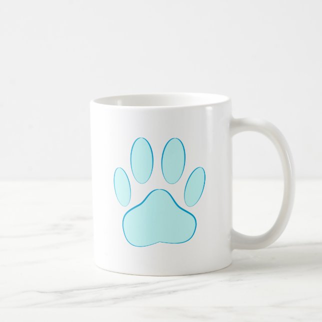 Caneca De Café Pawprint do Cachorro Azul (Direita)