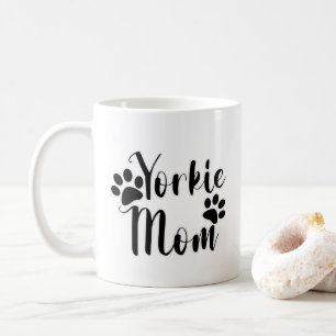 Caneca De Café Pawprint Yorkie Mãe Design Gráfico