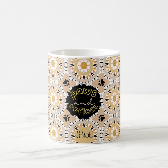 Caneca De Café PAWS & REFLECT caramel beige mandala (Centro)