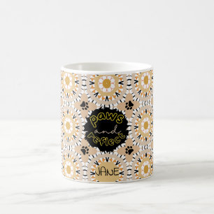 Caneca De Café PAWS & REFLECT caramelo bege mandala