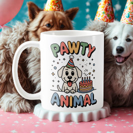 Caneca De Café Pawty Animal | Pet Celebration Humor